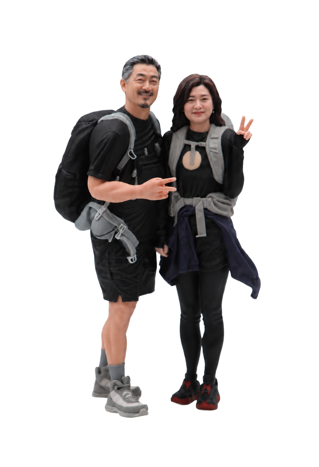 등산 커플 피규어